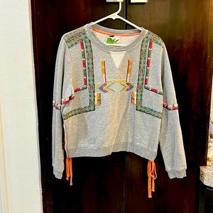 Beaded, Slightly Cropped Sweatshirt from Anthropologie